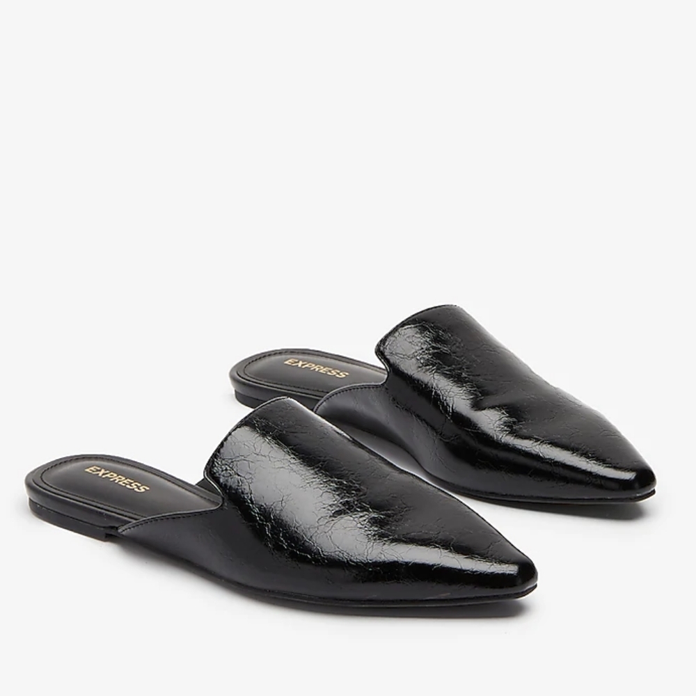 SOLD NWT Textured Pointed Toe Mule Flats